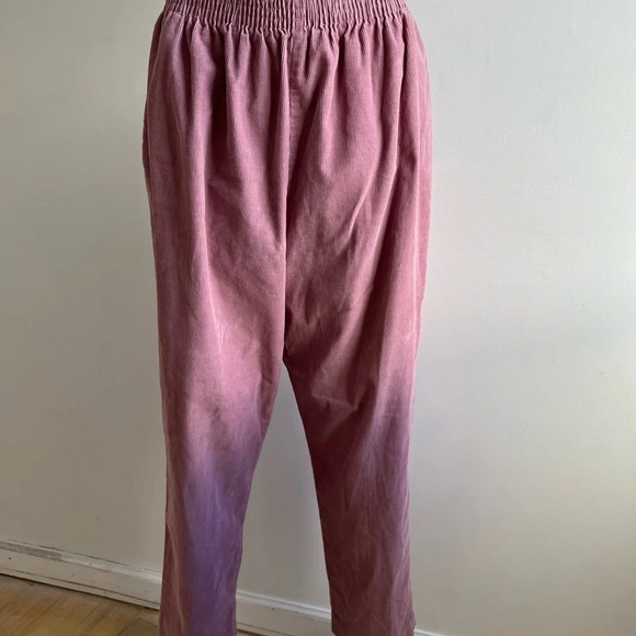 Vintage Alfred Dunner Lavender Pink Pants Sz Petite 12 elastic waist velvet - Picture 6 of 9